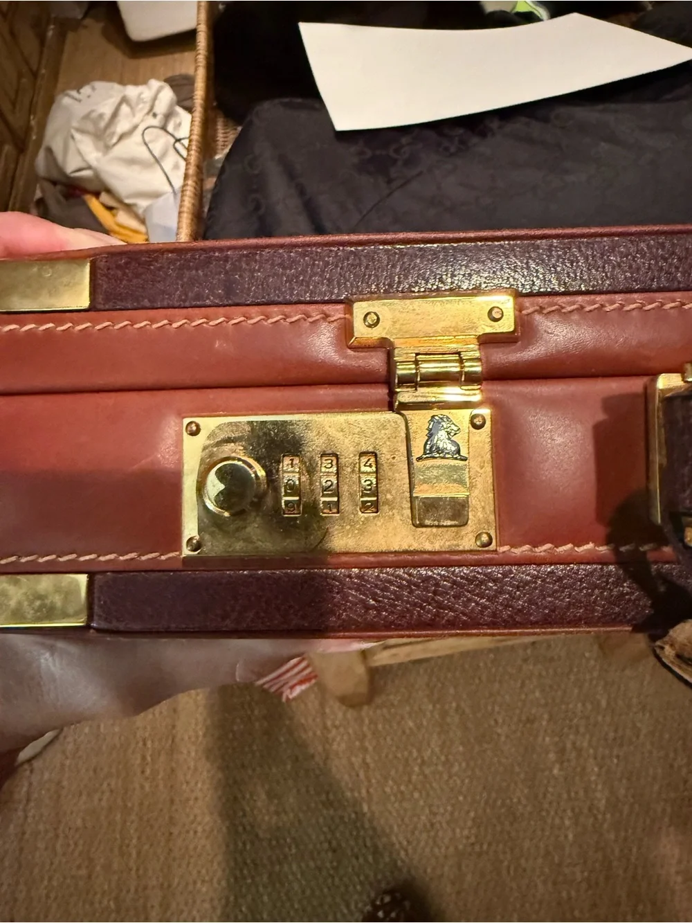 Men's Leather Briefcase in Chestnut Brown with Top Handle